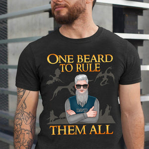 Personalized Father's Day Beard Dad Shirt - One Beard To Rule Them All - Man With Arms Crossed - Shirts - GoDuckee