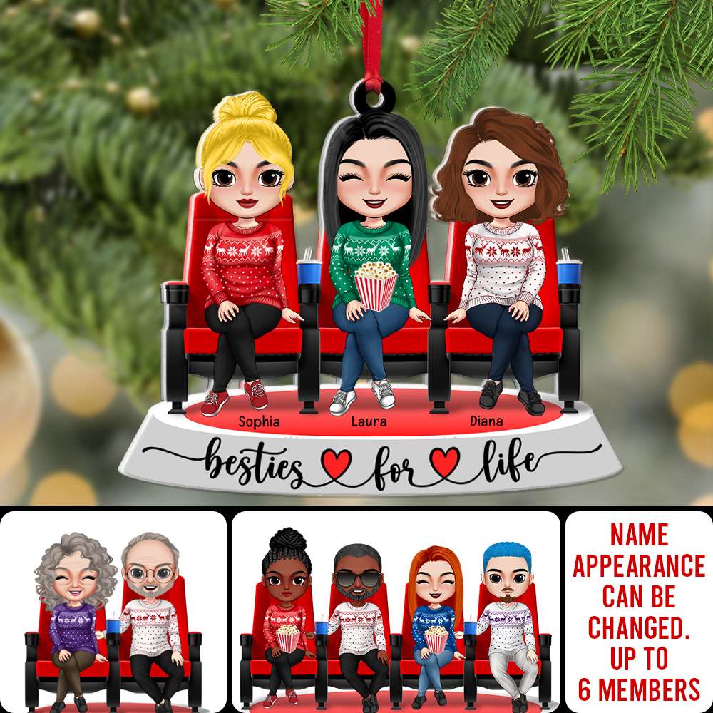 Movie Friends Besties For Life, Personalized Acrylic Ornament For Friends - Ornament - GoDuckee