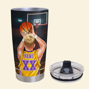 Personalized Basketball Player Tumbler - Life Lessons Never Give Up - Tumbler Cup - GoDuckee