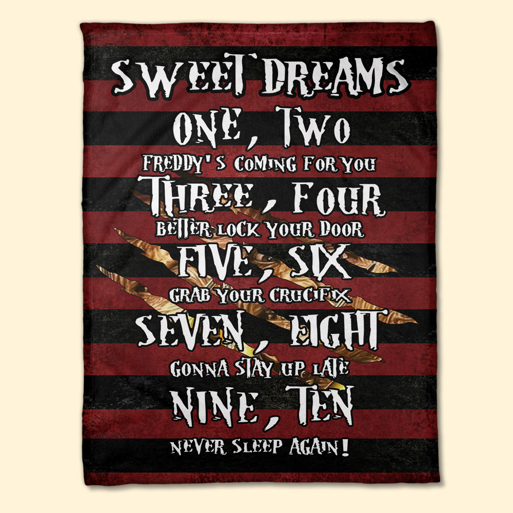Sweet Dreams - Horror Blanket - One Two Freddy’s Coming For You - Freddy Krueger Sweater Pattern - Blanket - GoDuckee