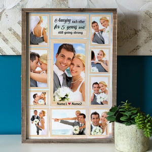 Custom Couple Photo Poster - Annoying Each Other For 5 Years And Still Going Strong - Poster & Canvas - GoDuckee