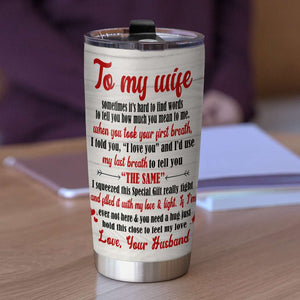 Personalized Couple Tumbler - Sometimes It’s Hard to Find Words to Tell You How Much I Love You - Tumbler Cup - GoDuckee