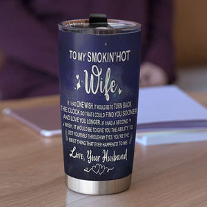 Personalized Couple Tumbler - To My Smokin' Hot Wife - Tumbler Cup - GoDuckee