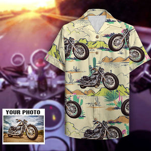 Biker Custom Photo Motorcyle Hawaiian Shirt, Aloha Shirt - Hawaiian Shirts - GoDuckee