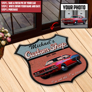 Shape Doormat - Custom Muscle Car Photo - I'm Not Old I'm Classic - Doormat - GoDuckee