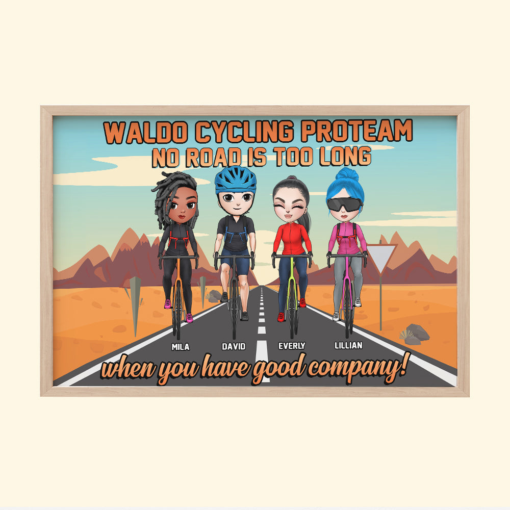 Personalized Cycling Friends Poster - No Road Is Too Long When You Have Good Company - Poster & Canvas - GoDuckee