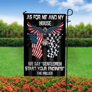 Personalized Gifts Ideas For Racing Lover, As For Me And My Family We say Gentlemen Start Your Engines Custom Flag - Flag - GoDuckee
