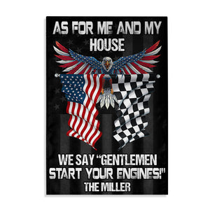Personalized Gifts Ideas For Racing Lover, As For Me And My Family We say Gentlemen Start Your Engines Custom Flag - Flag - GoDuckee
