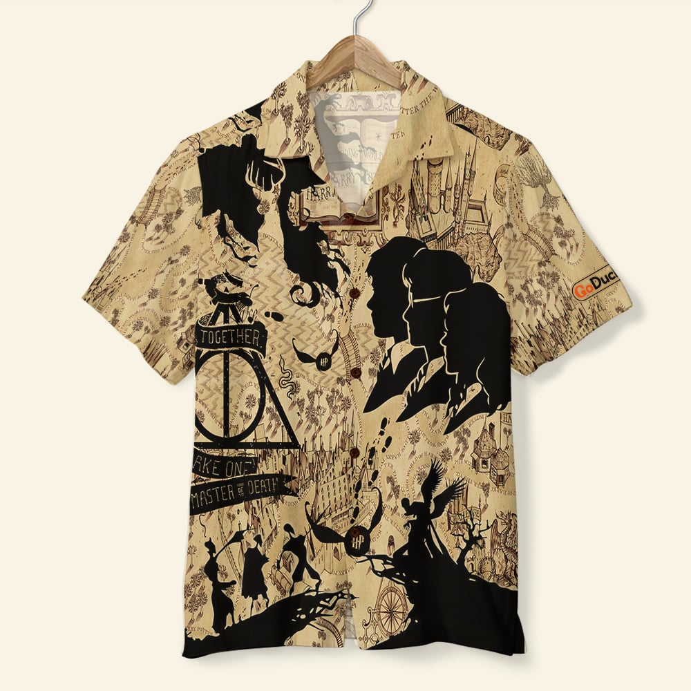 H.P. Map Hawaiian Shirt and Shorts - Together They Make One Master Of Death - Hawaiian Shirts - GoDuckee