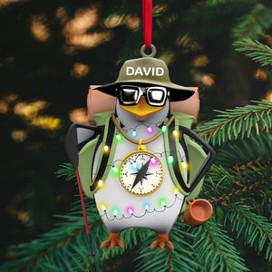 Hiking Penguin Personalized Christmas Ornament Gift For Hiking Lovers - Ornament - GoDuckee