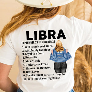LIBRA- Zodiac Girl Personalized Shirt, Gift For Her - Shirts - GoDuckee