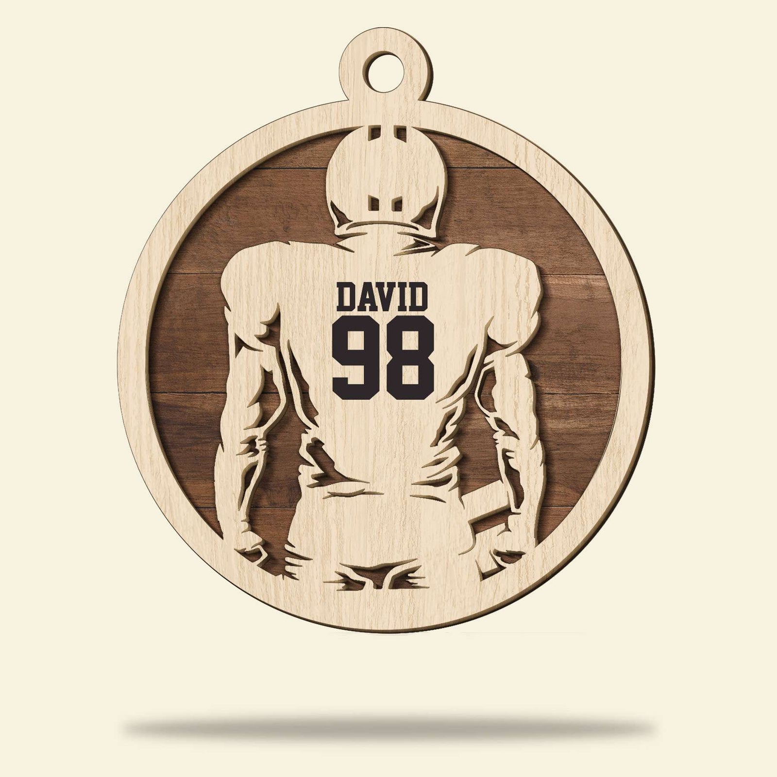 American Football Ornament - Personalized Layered Wood Ornament, Christmas Gift For American Football Lover - Ornament - GoDuckee