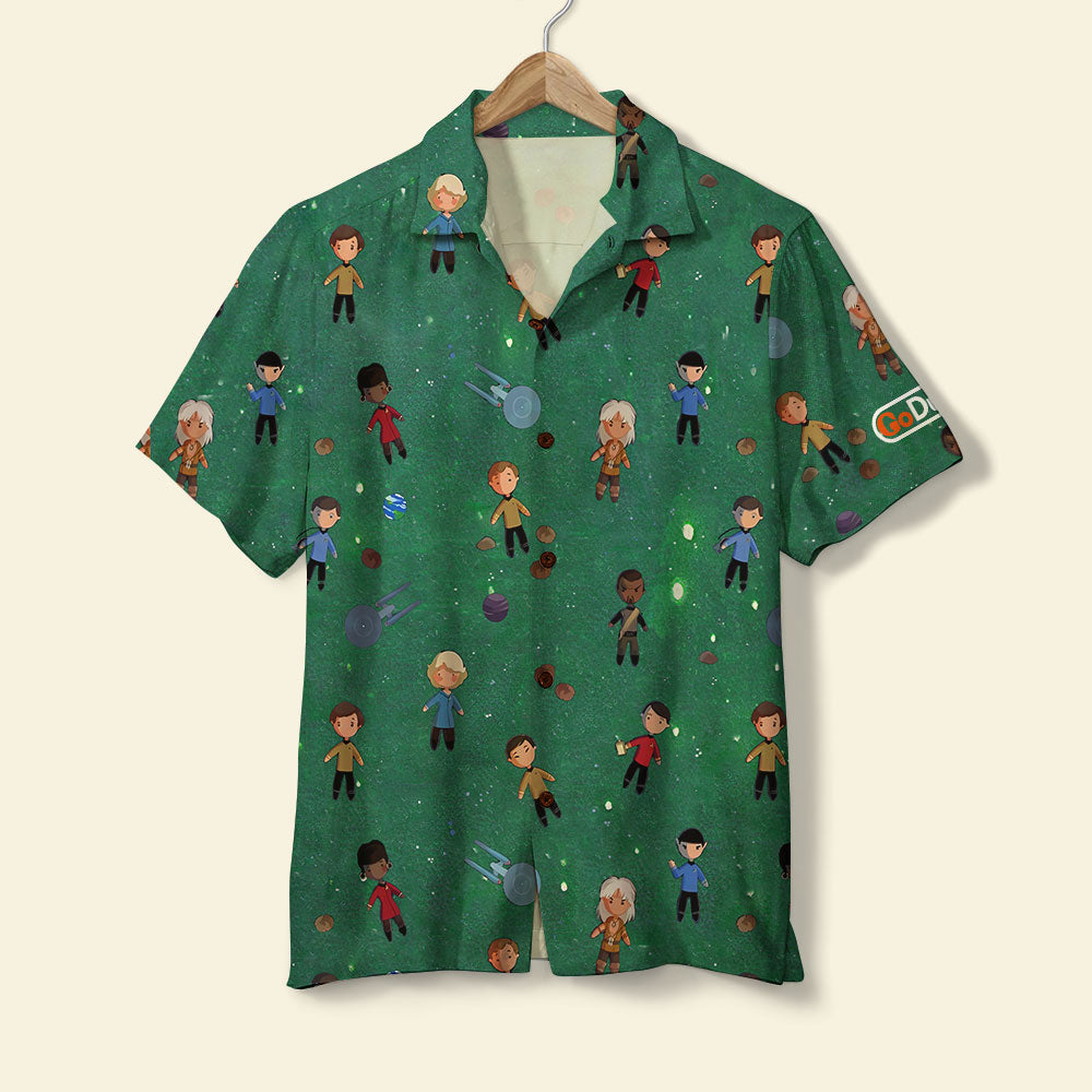 Person With Green Background - Hawaiian Shirt, Aloha Shirt and Men Beach Shorts - Hawaiian Shirts - GoDuckee