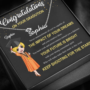 Personalized Graduation Necklace - Congratulations On Your Graduation - chibi graduate - Jewelry - GoDuckee