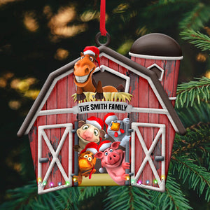 Farm Animals With Battery Farm Personalized Christmas Ornament Gift For Farmers - Ornament - GoDuckee