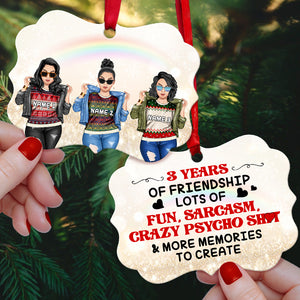 Friends 3 Years Of Friendship Lots Of Fun Personalized Ornament - Ornament - GoDuckee