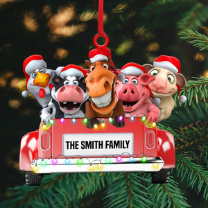 Farm Animals With Car Personalized Christmas Ornament Gift For Farmers - Ornament - GoDuckee