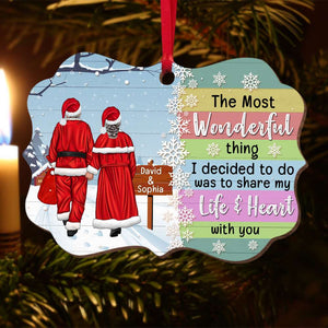 The Most Wonderful Thing Old Couple Medallion Wood Ornament - Ornament - GoDuckee