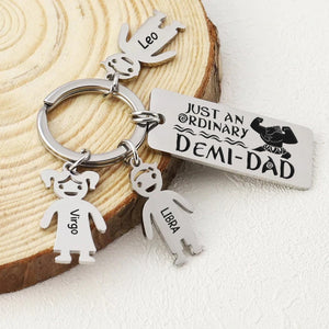 Amazing Movie Dad Custom Kid Name Family Keychain, Father's Day Gift - Keychains - GoDuckee