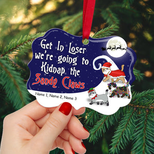 Cat Get In Loser We're Going To Kidnap The Sandy Claws Personalized Ornament Gift For Cat Lovers - Ornament - GoDuckee