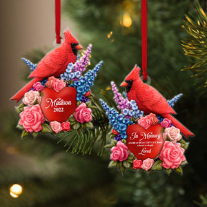 Personalized Cardinal Memorial Ornament, In Memory of A Life so Beautifully Lived - Ornament - GoDuckee