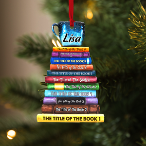 Book Collection Custom Shape Ornament - Ornament - GoDuckee