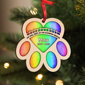 Dog Heaven We Will Meet At The Rainbow Bridge Personalized Ornament - Ornament - GoDuckee