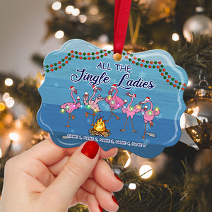 Flamingo Friends All The Jingle Ladies Personalized Ornament - Ornament - GoDuckee