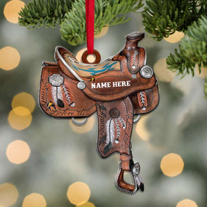 Western Saddle Personalized Christmas Ornament Gift For Cowgirl, Horse Lovers - Ornament - GoDuckee