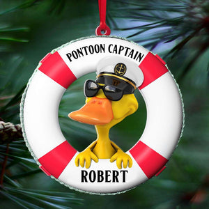 Pontoon Captain Duck Personalized Custom Shape Ornament, Christmas Gift - Ornament - GoDuckee