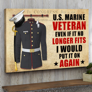 Personalized Uniform Marine Poster - I Would Put It Again - Retro - Poster & Canvas - GoDuckee