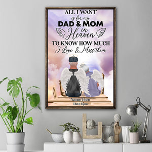 Personalized Old Angel Couple Poster - To Know How Much I Love and Miss Them - Memories Of Dad and Mom in Heaven - Poster & Canvas - GoDuckee