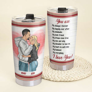I Love You My Everything, Couple Kissing You Personalized Tumbler - Tumbler Cup - GoDuckee