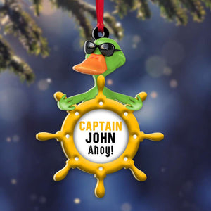 Cruising Captain Duck Ahoy, Personalized Acrylic Ornament - Ornament - GoDuckee