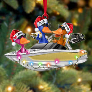 Wakeboarding Duck Journey Personalized Custom Shape Ornament - Ornament - GoDuckee