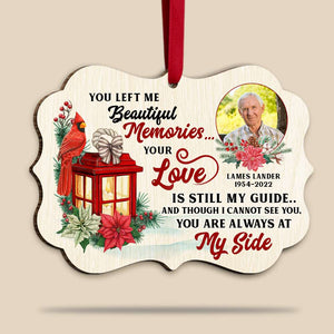 Heaven You Left Me Beautiful Memories, Personalized Medallion Wood Ornament, Memorial Gift - Ornament - GoDuckee