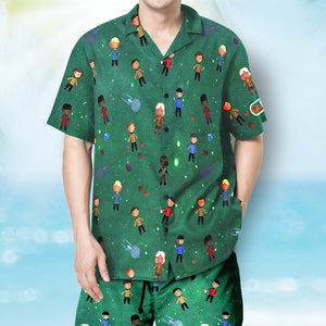 Person With Green Background - Hawaiian Shirt, Aloha Shirt and Men Beach Shorts - Hawaiian Shirts - GoDuckee