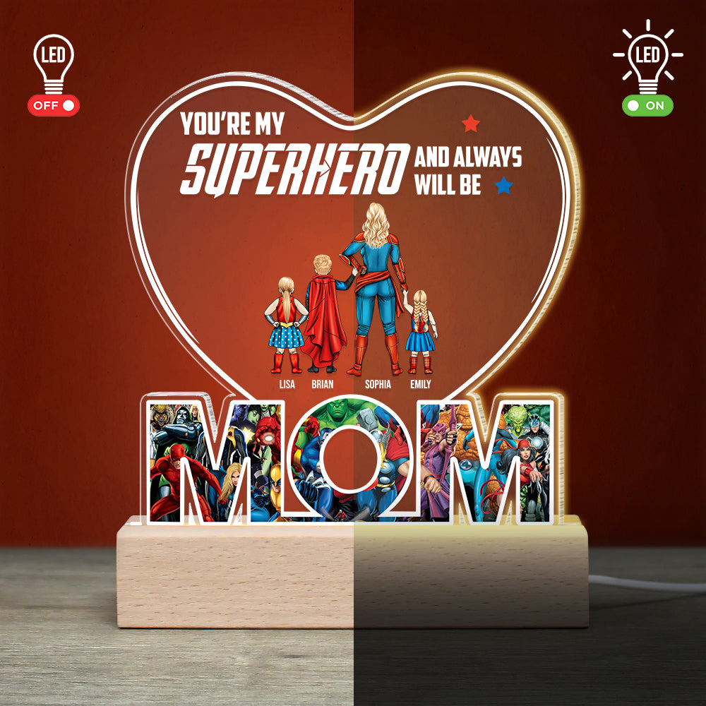 Family 06OHDT230323TM Personalized 3D Led Light Wooden Base Gift For Mother's Day - Led Night Light - GoDuckee