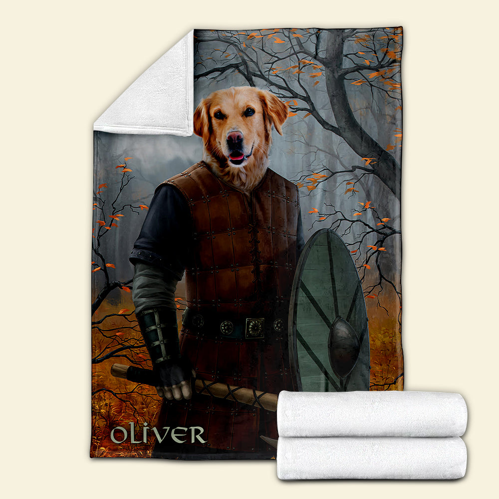 Custom Viking Blanket - Fighting Dog - Blanket - GoDuckee