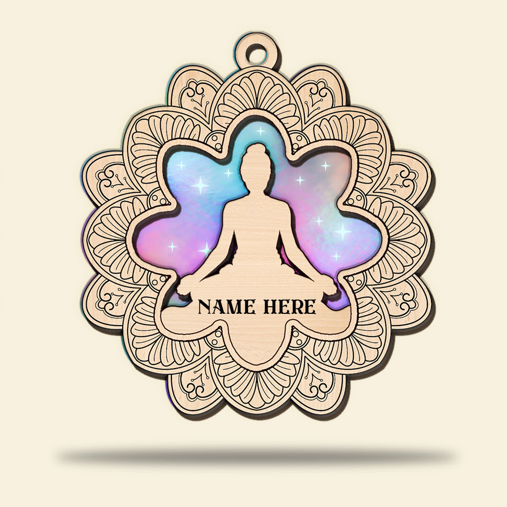Yoga Pose - Personalized Wood Ornament - Gift for Yoga Lovers - Ornament - GoDuckee