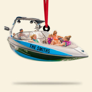 Wakeboarding Trip Family, Personalized Acrylic Ornament - Ornament - GoDuckee