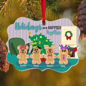 Family Together Happier, Personalized Medallion Acrylic Ornament - Ornament - GoDuckee