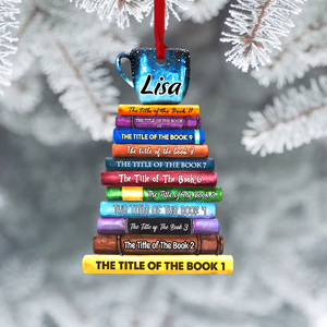 Book Collection Custom Shape Ornament - Ornament - GoDuckee