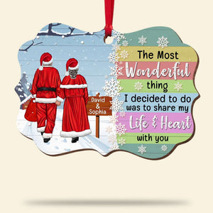 The Most Wonderful Thing Old Couple Medallion Wood Ornament - Ornament - GoDuckee