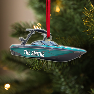 Wakeboarding Boat Water Skiing Boat Custom Shape Ornament - Ornament - GoDuckee