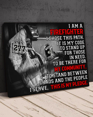 Personalized Firefighter Uniform Poster I Am A Firefighter I Choose This Path - Poster & Canvas - GoDuckee