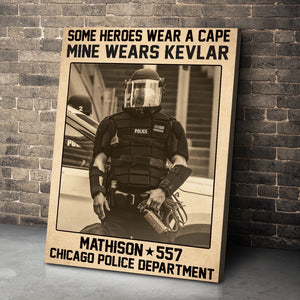 Personalized Police Poster - Some Heroes Wear A Cape Mine Wears Kevlar - Poster & Canvas - GoDuckee