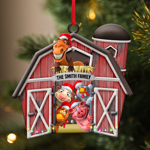 Farm Animals With Battery Farm Personalized Christmas Ornament Gift For Farmers - Ornament - GoDuckee