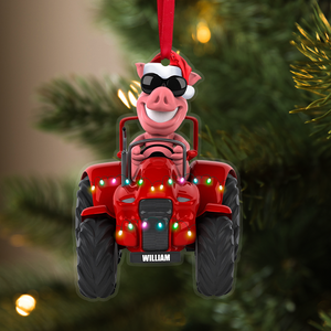 Farm Animal Tractor, Personalized Acrylic Ornament - Ornament - GoDuckee