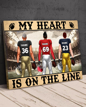 American Football My Heart Is On That Line Personalized Wall Art - Poster & Canvas - GoDuckee